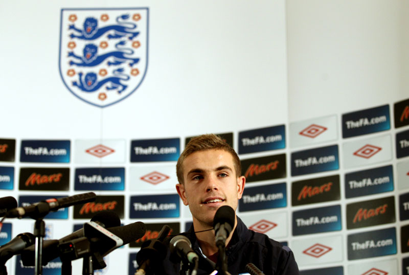Jordan Henderson speaks to the press ahead of France game.